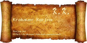 Krakauer Karina névjegykártya